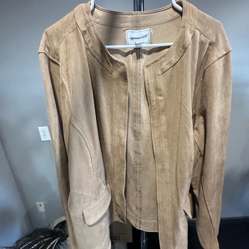 Charter Club Tan Suede Blazer